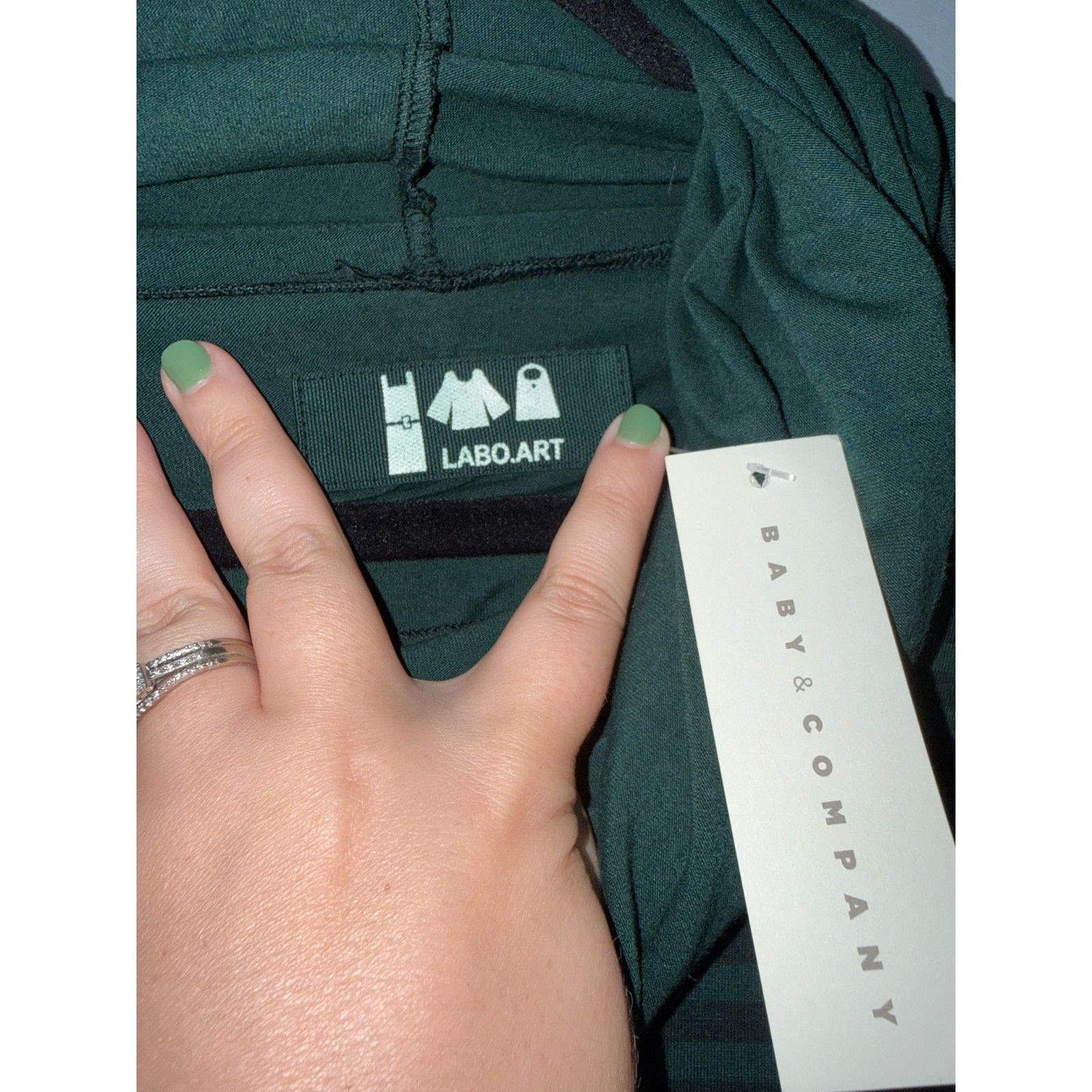 Nwt Labo.Art Guantino Oversized Green Striped Funnel-Neck Dress | Size 0/Xs — image 2 of 8